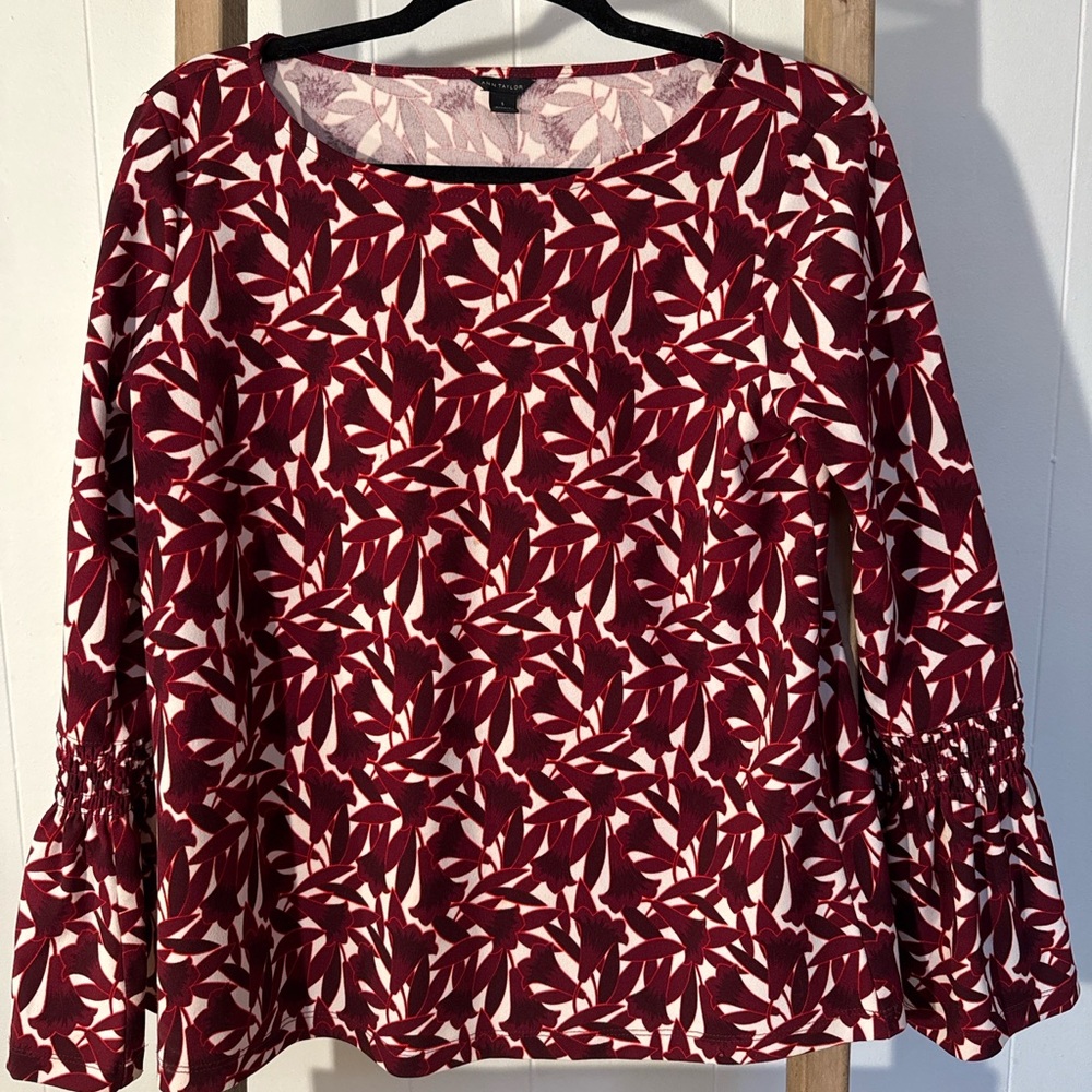Burgundy Patterned Blouse - Picture 2 of 4